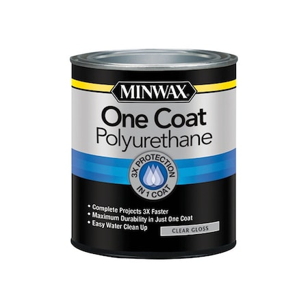Minwax Minwax One-Coat Gloss Crystal Clear Water-Based Fast-Drying Polyurethane 1 qt 356100000